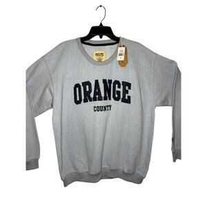 New York Popular Orange County Graphic Text Crewneck Sweatshirt Blue/Navy - XL